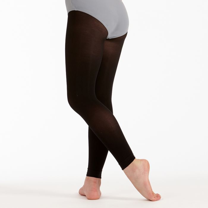 Footless Tights in Black Opaque