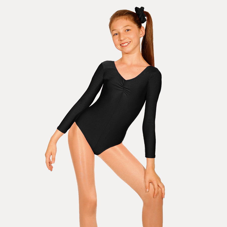 Roch Valley ~ Long Sleeve Leotard Ruched Front