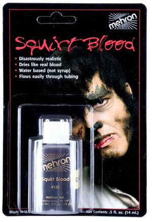 Mehron ~ Squirt Blood 0.5oz Bottle (Carded) Halloween Horror Costume Party Stage Makeup