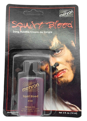 Mehron ~ Squirt Blood 0.5oz Bottle (Carded) Halloween Horror Costume Party Stage Makeup